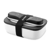 Набор из ланч-бокса и приборов, 20 х 12 см, полипропилен, нержавеющая сталь, белый, серия Store Go, GUZZINI, Италия, 