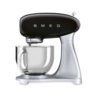 Миксер планетарный, 4,8 л, 3 насадки, литой алюминий, нержавеющая сталь, пластик, черный, SMEG, Италия