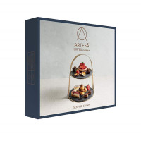 Блюдо двухярусное сервировочное, 29.5 х 35 см, латунь, натуральный камень, серия Arteza, KITCHEN CRAFT, Великобритания_00818450048823568473.jpg