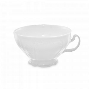 Чашка чайная, 220 мл, фарфор, белый, серия Недекорированный, BERNADOTTE, Чехия, Чайные пары