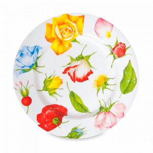Тарелка обеденная, 27 см, костяной фарфор, декор, серия Romantica, TAITU, Италия, Тарелки цветные