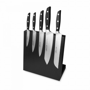 Набор из 5-ти кухонных ножей на подставке из дуба, серия Manhattan, ARCOS, Испания, Испанские ножи