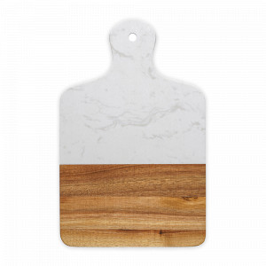 Доска сервировочная, 21.5 х 33.5 см, белый мрамор, дерево, серия Marm, LIBERTY JONES, Россия, Сервировочные доски