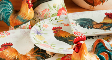 Петушки на лугу